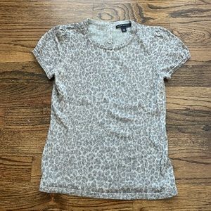Banana Republic Wool Leopard Print Short Sleeve Sweater